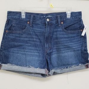 NWT Old Navy High Waisted Slouchy Straight Cutoff Jean Shorts Size 12